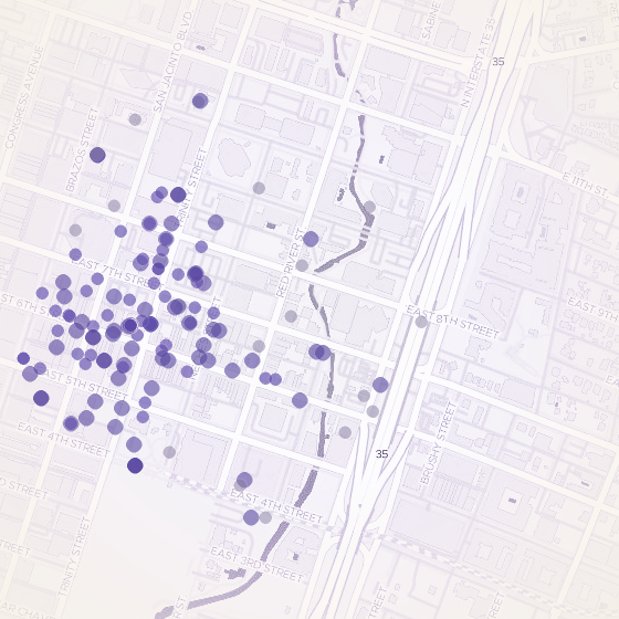 Interactive map of 6th Street, Austin