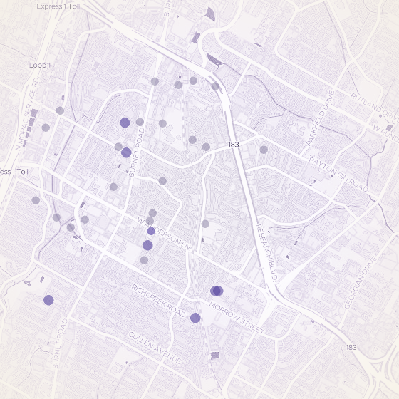 Interactive map of Anderson Lane, Austin