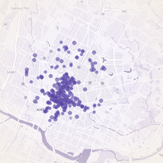 Interactive map of Central Austin