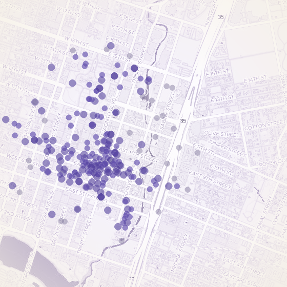 Interactive map of Congress Avenue, Austin