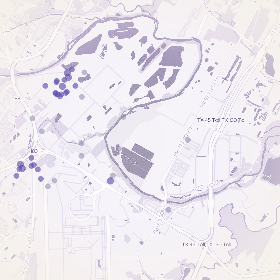 Interactive map of Del Valle, Austin