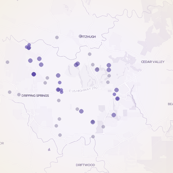 Interactive map of Dripping Springs, Austin