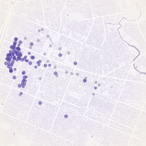 Interactive map of East 6th, Austin