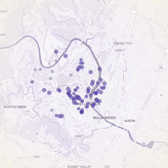 Interactive map of Lake Austin
