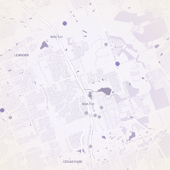Interactive map of Leander, Austin