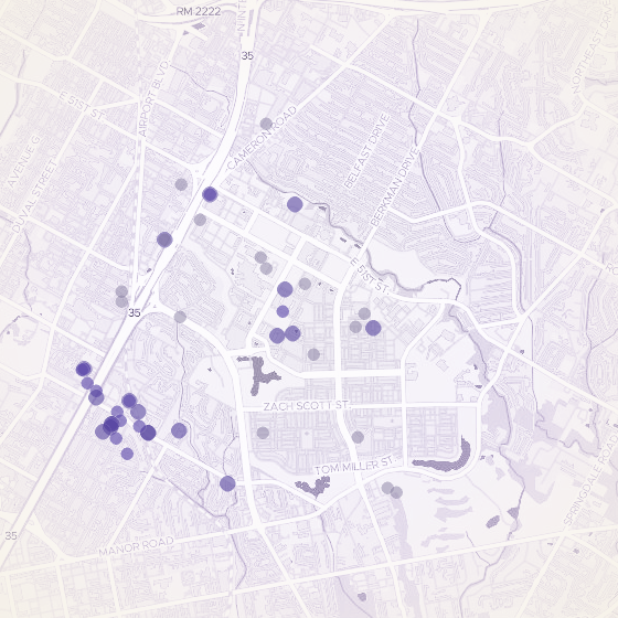 Interactive map of Mueller, Austin