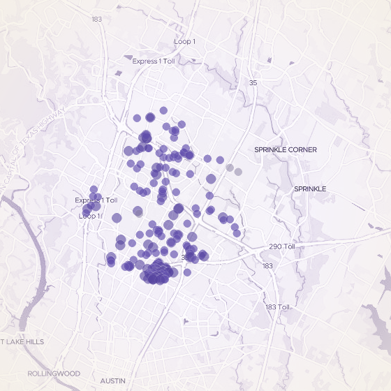 Interactive map of North Austin
