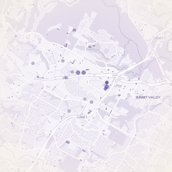 Interactive map of Oak Hill, Austin