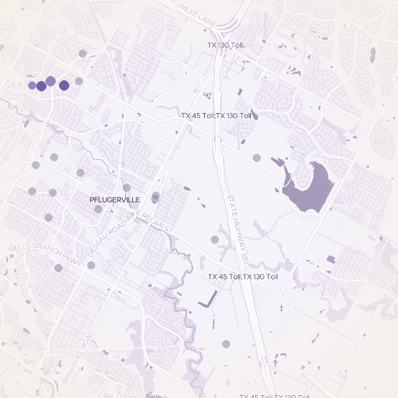 Interactive map of Pflugerville, Austin