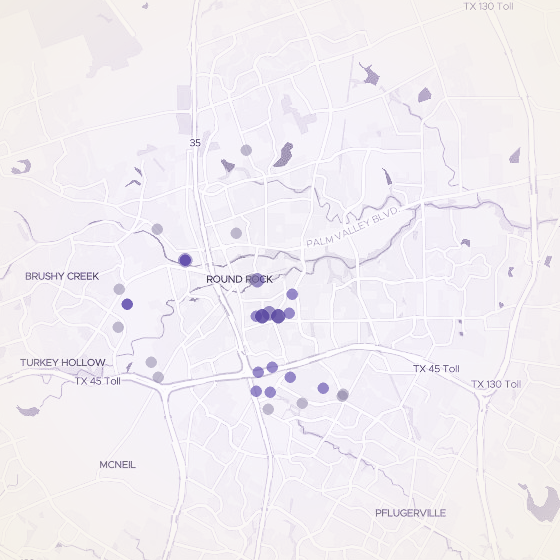 Interactive map of Round Rock, Austin