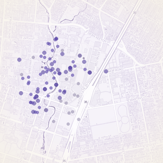 Interactive map of UT Campus, Austin