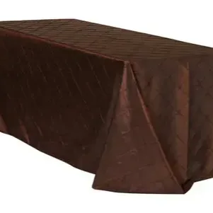 8 Foot Chocolate Pintuck Linen Rental