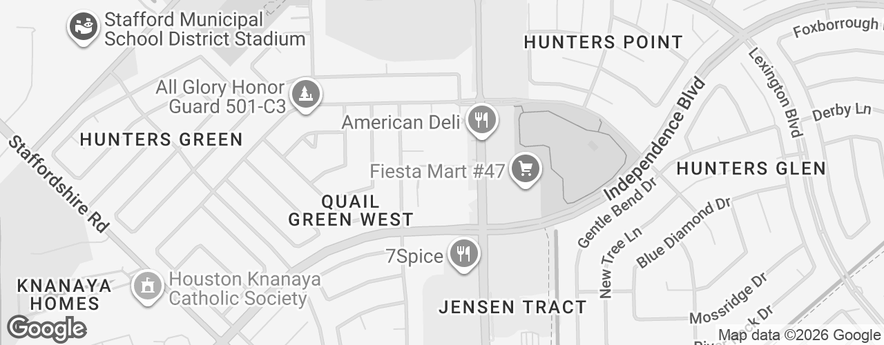 Map banner of Texas Parkway Event Venue