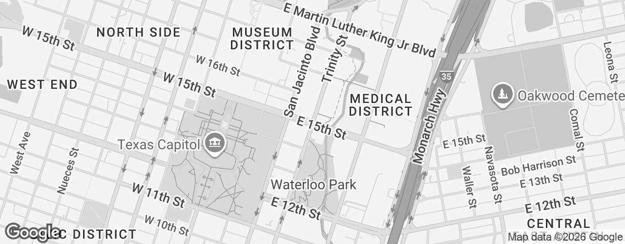 Map banner of 15th and Trinity