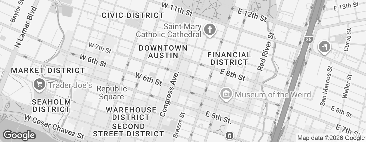 Map banner of 701 Congress Avenue