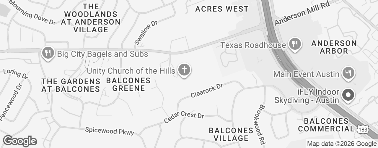 Map banner of Unity Church of the Hills