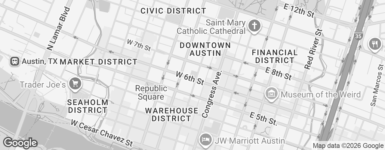 Map banner of 200 W 6th Street