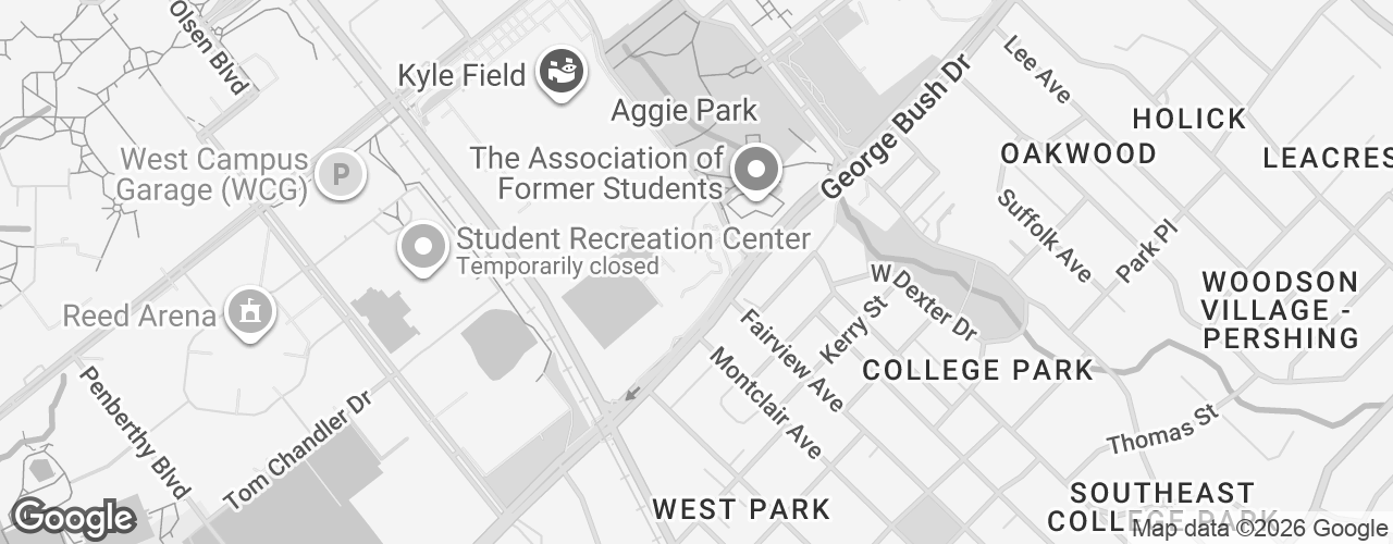 Map banner of George Bush Drive