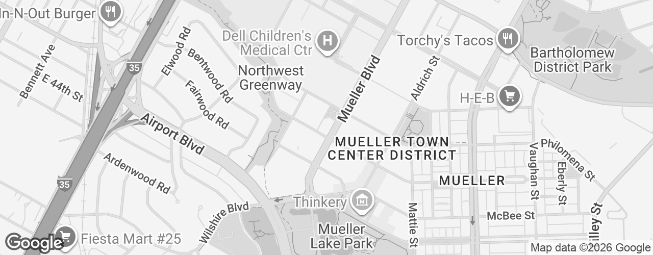 Map banner of Mueller Boulevard Conference Center
