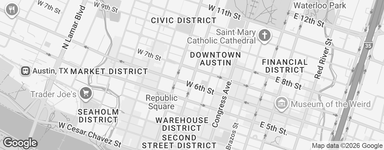 Map banner of 616 Lavaca St