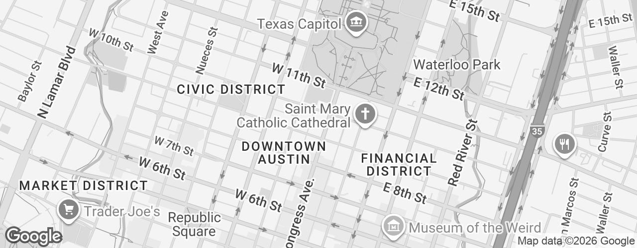 Map banner of 910 Congress Ave