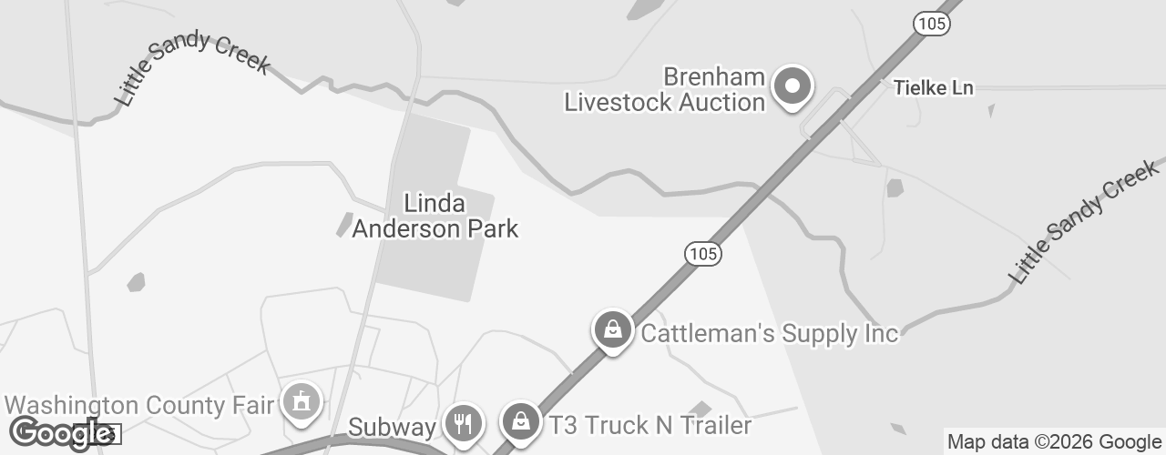 Map banner of Brenham Fire Department Training Center