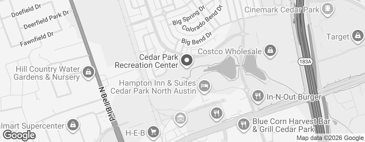 Map banner of Cedar Park Recreation Center