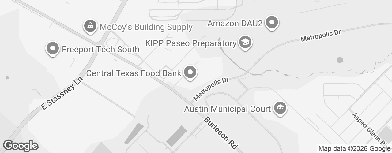 Map banner of Central Texas Food Bank