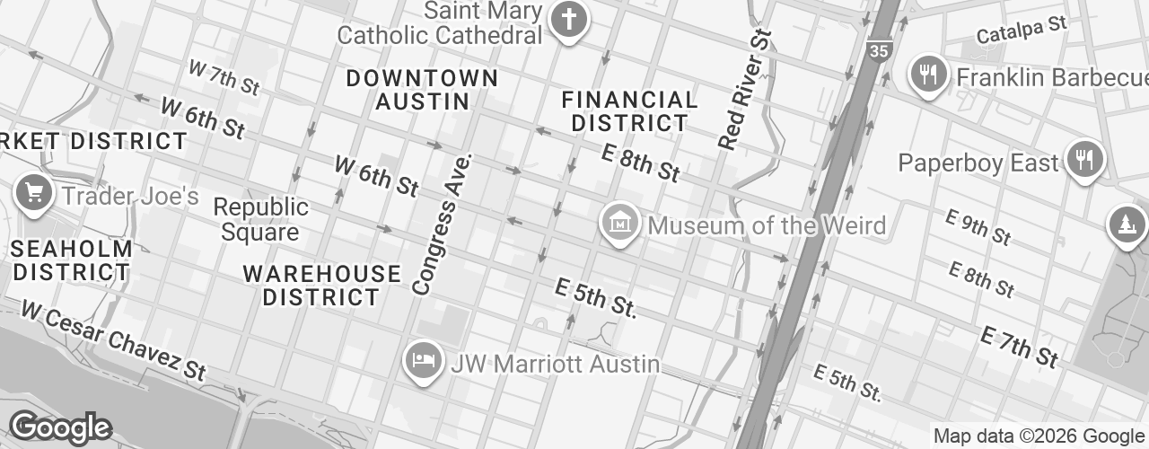 Map banner of Old Pecan Street Cafe