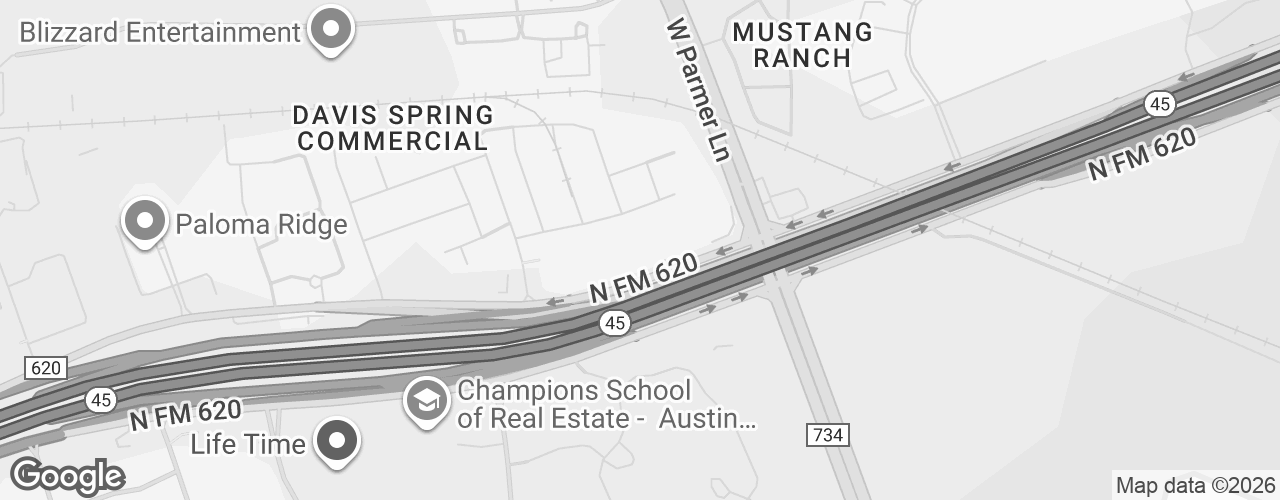 Map banner of Sewell Jaguar Land Rover North Austin