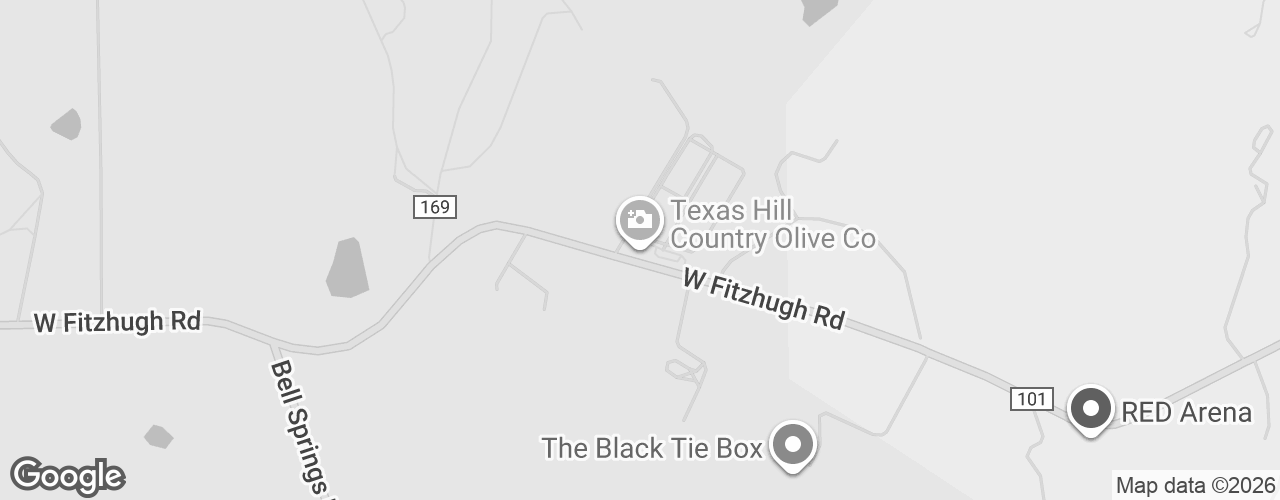 Map banner of Texas Hill Country Olive Company