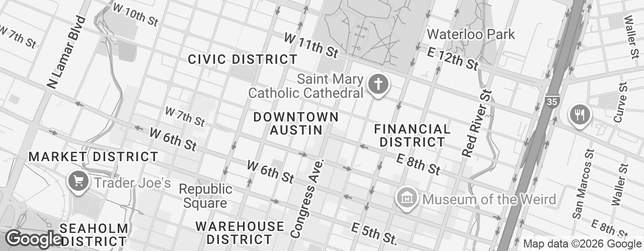 Map banner of 800 Congress Ave