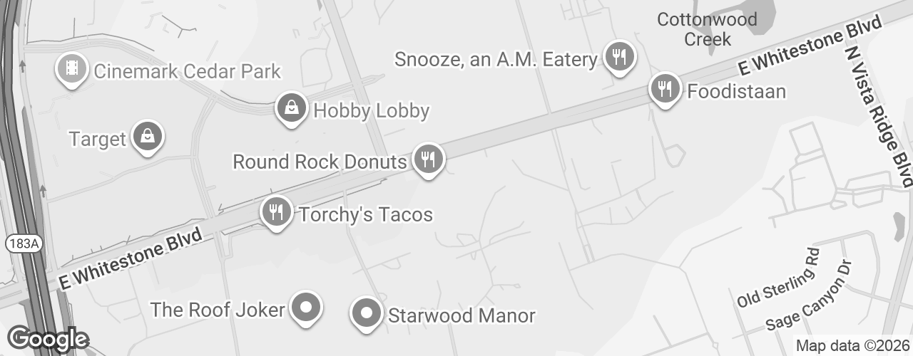 Map banner of 1700 E Whitestone Blvd