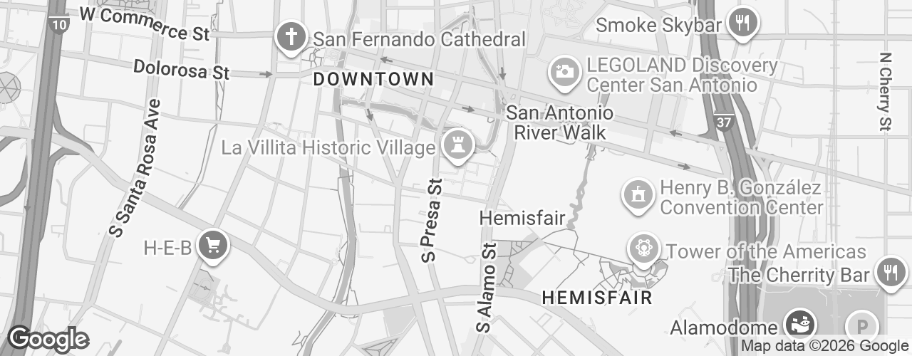 Map banner of La Villita Historic Arts Village