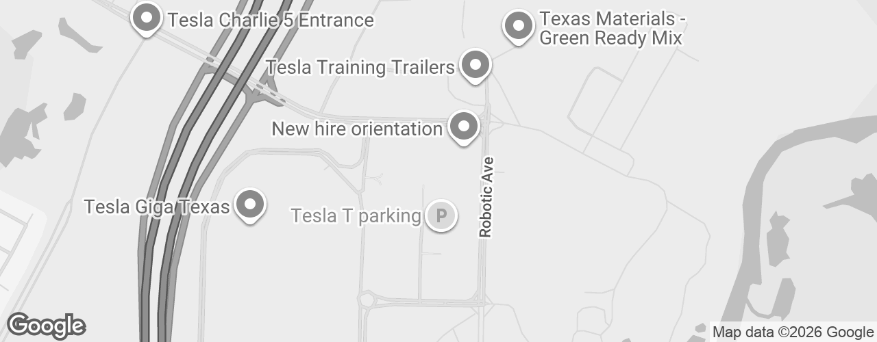 Map banner of Tesla Gigafactory Texas