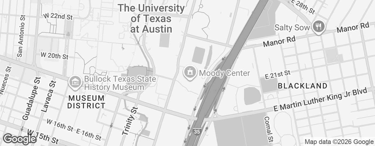 Map banner of Moody Center